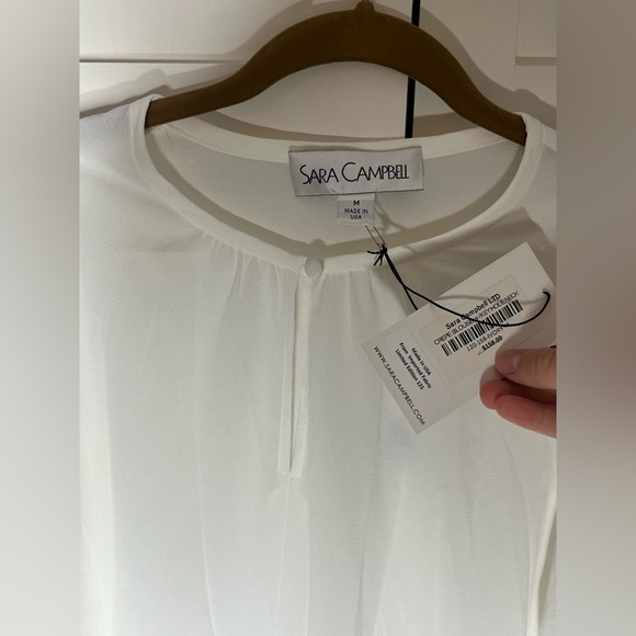 NWT Sara Campbell White Blouse | Size Medium - Picture 3 of 3